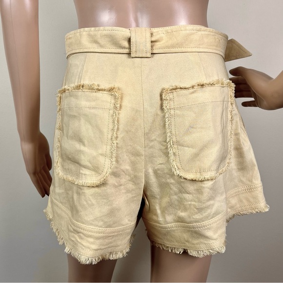 NEW JONATHAN SIMKHAI REVOLVE BEIGE HIGH-WAISTED SHORTS - Picture 9 of 11
